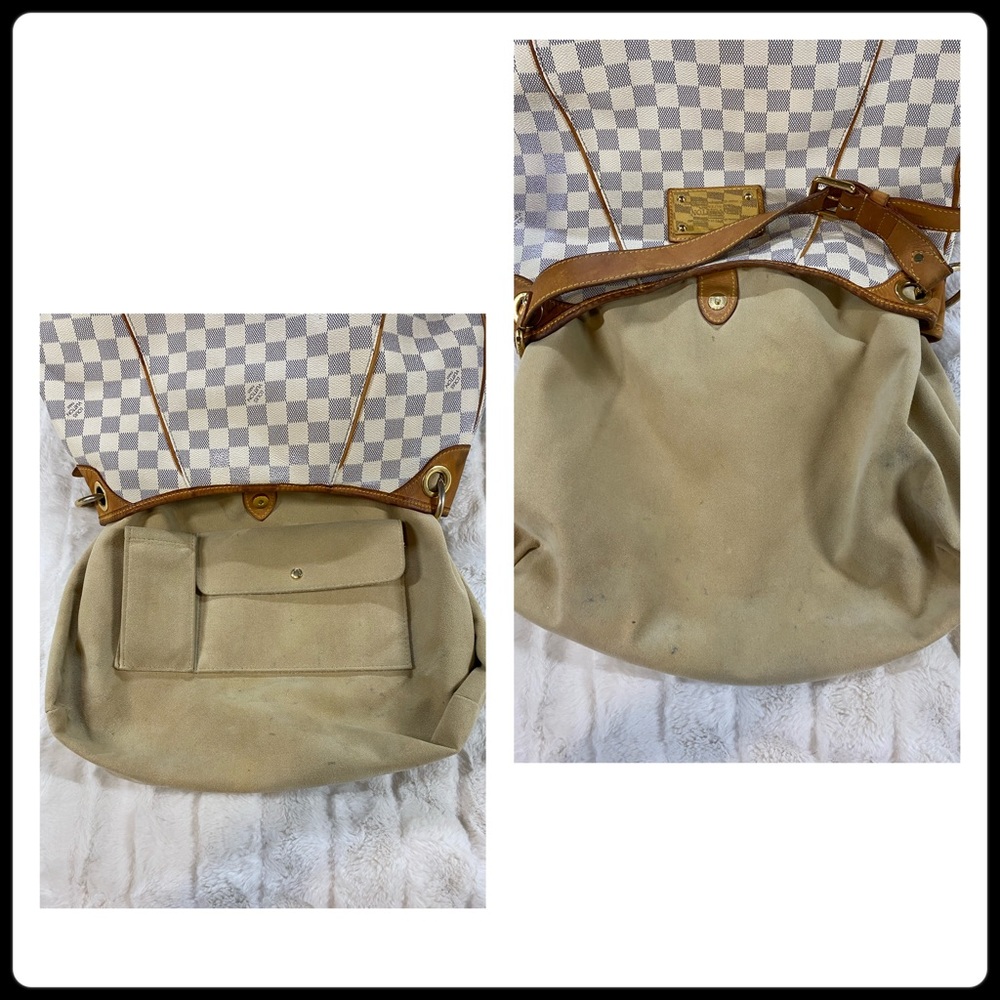 Authentic Louis Vuitton Galliera PM Damier Azur in cream blue with gold hardware - Picture 14 of 16